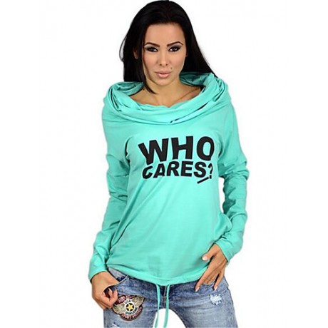 Women's Going out / Casual/Daily Simple Spring / Fall T-shirtLetter Hooded Long Sleeve