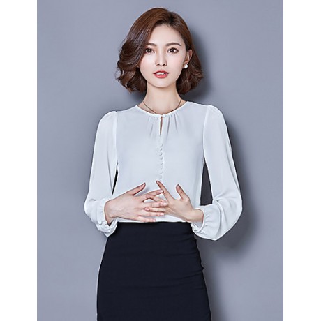 Women's Round Collar Bottoming Shirt Long SleeveBlouses