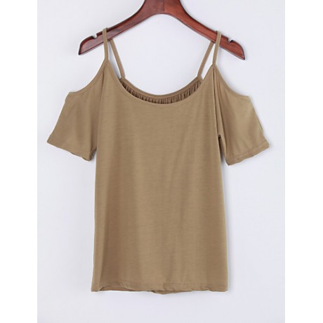 Women's Off Shoulder Strap Flutter T-shirt